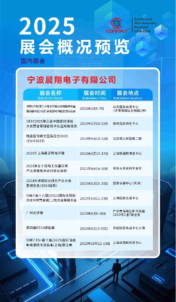 晨翔電子2025年國內外展會(huì )排期表